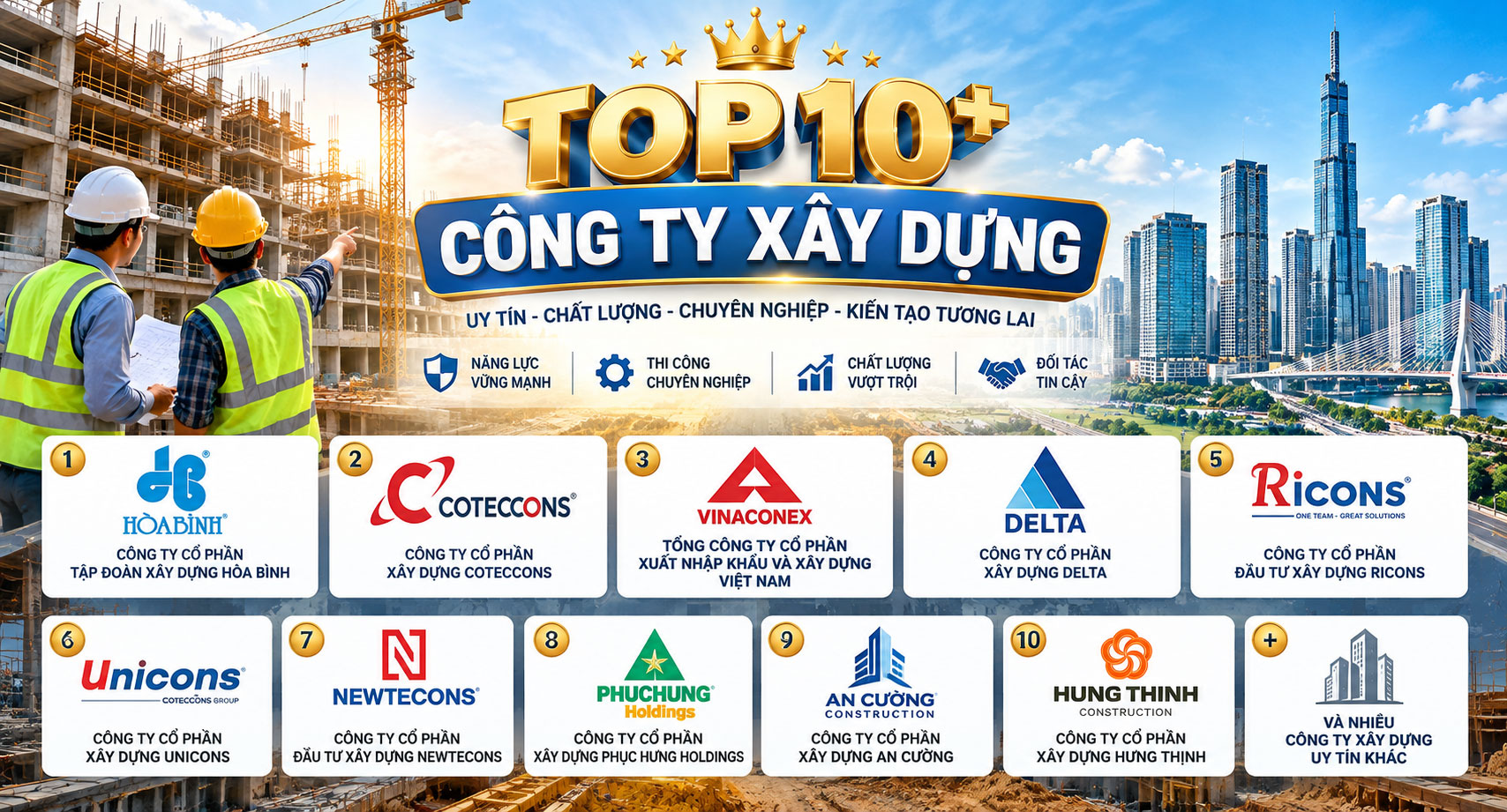 Top 10+ công ty xây dựng